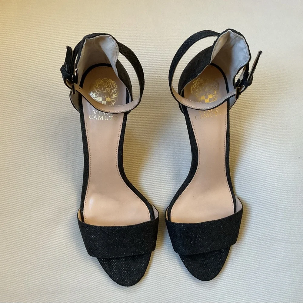 Vince Camuto ‘Court’ Elegant Ankle Strap Sandal Sparkly Black Women’s Size 11M - Picture 2 of 8